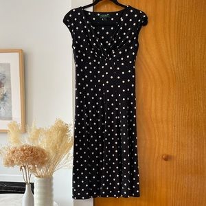 LAUREN RALPH LAUREN Polka Dot Midi Dress
